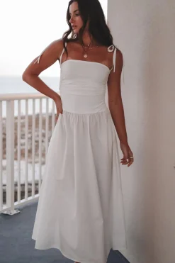 Wishful Beaching White Midi Dress