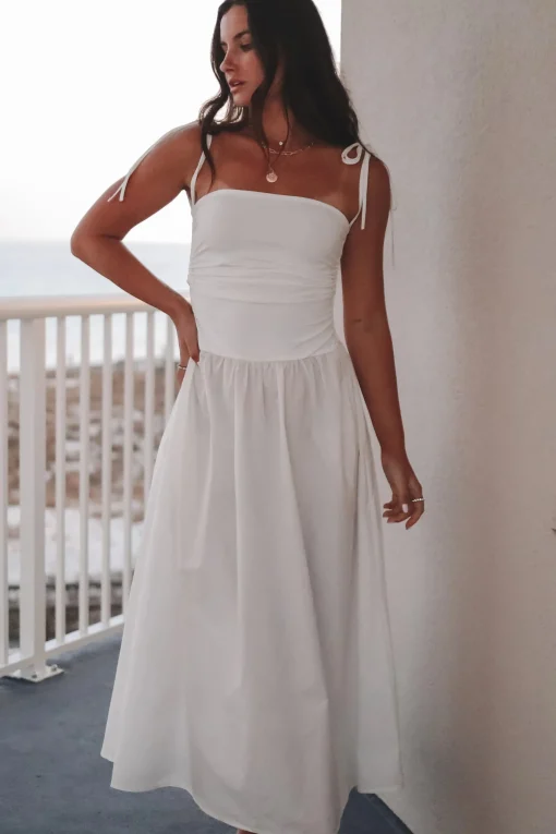 Wishful Beaching White Midi Dress