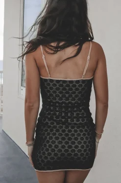 Wishing For Florals Black Lace Mini Dress