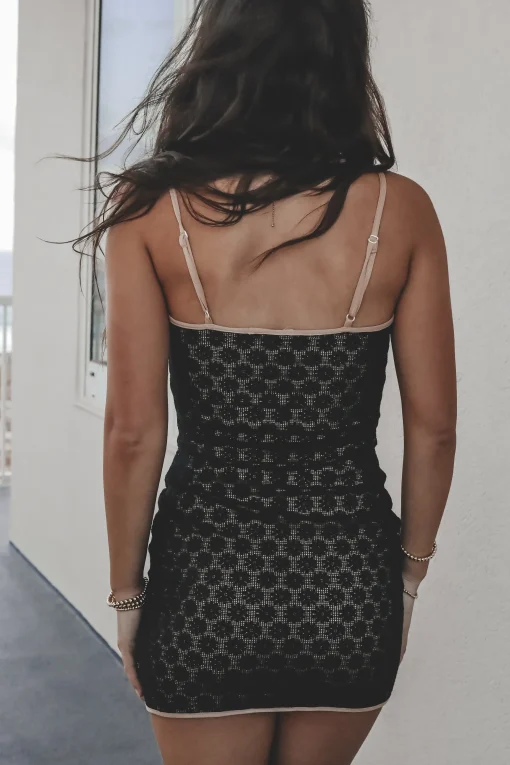 Wishing For Florals Black Lace Mini Dress