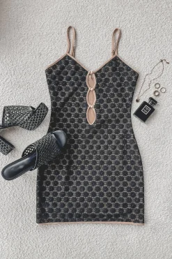 Wishing For Florals Black Lace Mini Dress