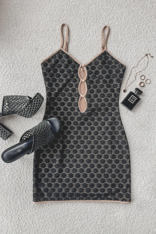 Wishing For Florals Black Lace Mini Dress