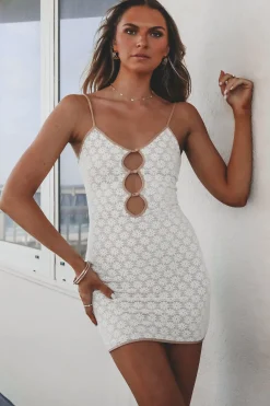 Wishing For Florals White Lace Mini Dress