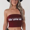 You Look Like You Love Me Strapless Graphic Tube Top