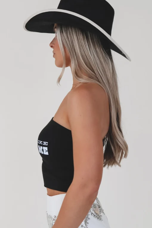 You Look Like You Love Me Strapless Graphic Tube Top