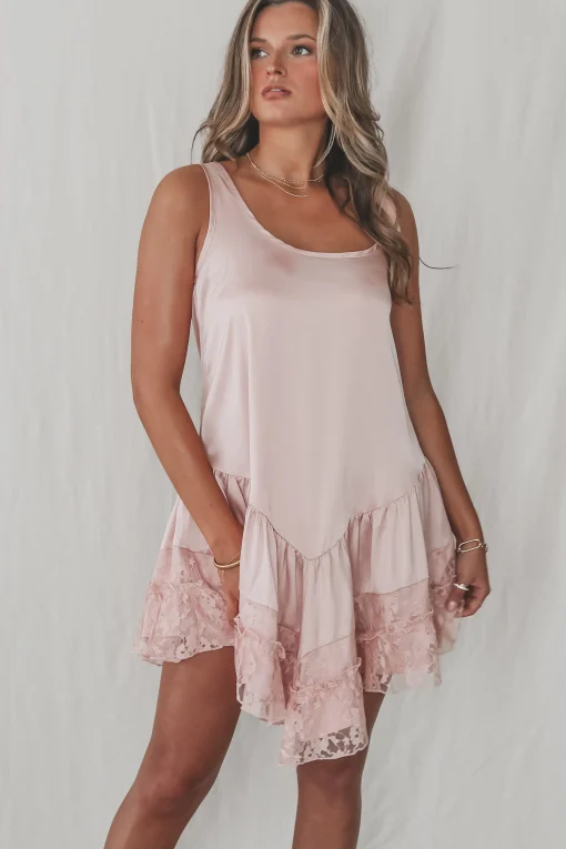 You Make Me Blush Satin Mini Dress