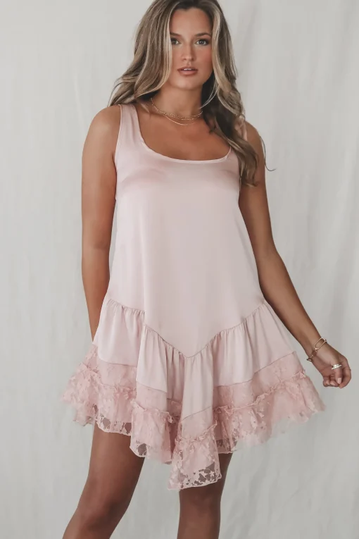 You Make Me Blush Satin Mini Dress