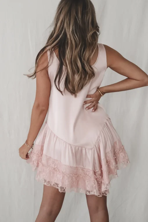 You Make Me Blush Satin Mini Dress